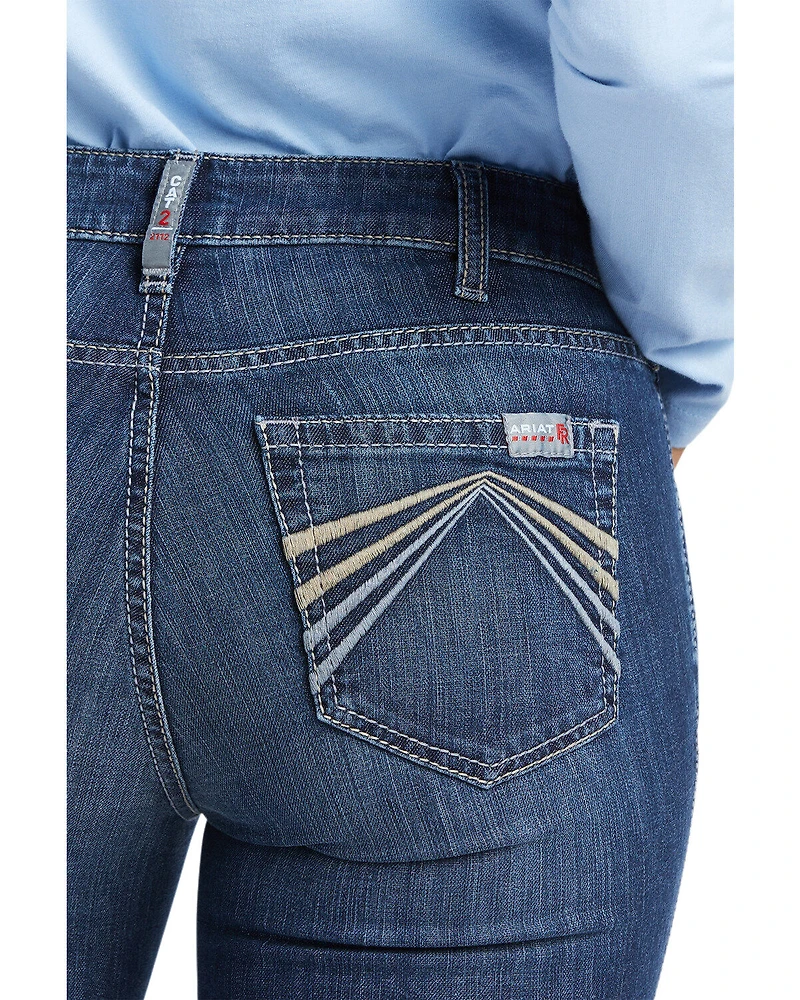 Ariat Women's FR Avelynn Medium Wash DuraLight Stretch Slim Work Jeans