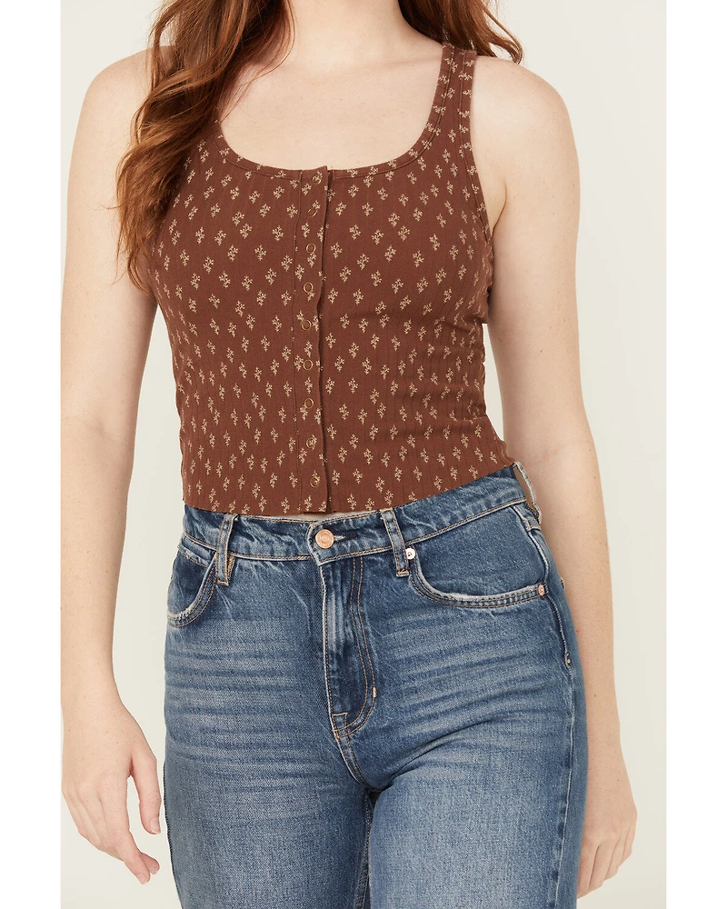 Cleo + Wolf Women's Adriel Ribbed Knit Cropped Tank Top
