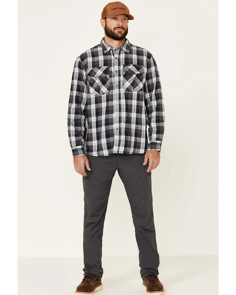 ATG by Wrangler Men's All Terrain Cabernet Plaid Long Sleeve Western Flannel Shirt