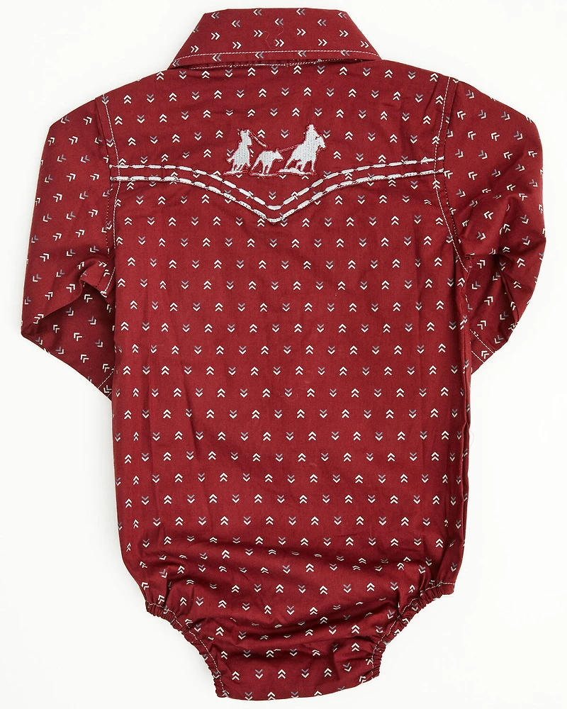 Cowboy Hardware Infant Boys' Geo Print Long Sleeve Snap Onesie