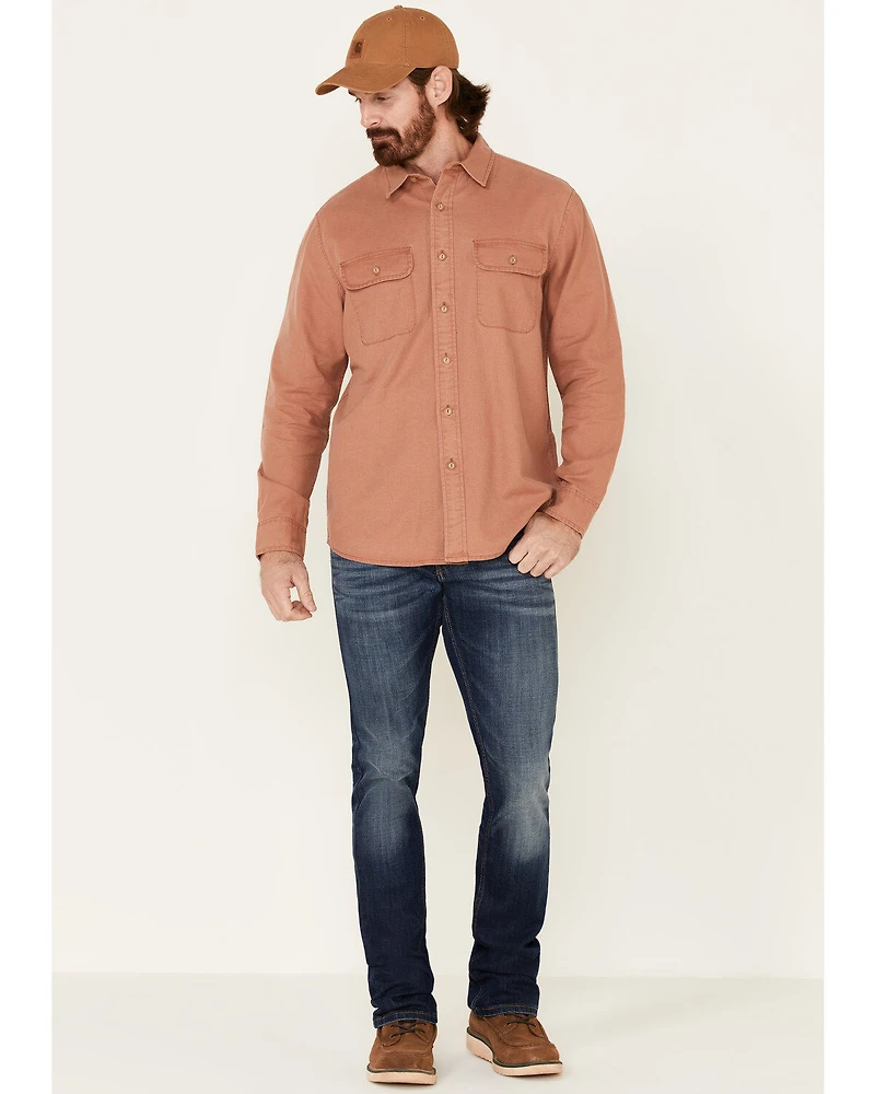 Pendleton Men's Rust Beach Shack Solid Long Sleeve Western Shirt