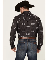 Rock & Roll Denim Men's Tek Southwestern Print Long Sleeve Snap Western Shirt