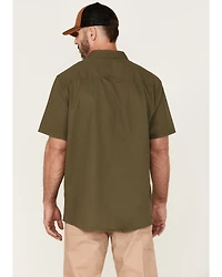Hawx Men's Solid Twill Short Sleeve Button-Down Work Shirt