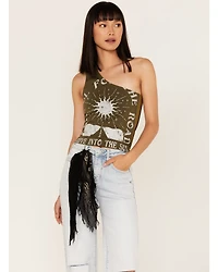 Cleo + Wolf Women's Drive Into The Sun Graphic One Shoulder Tank Top