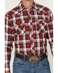 Wrangler Retro Men's Plaid Print Long Sleeve Snap Western Shirt