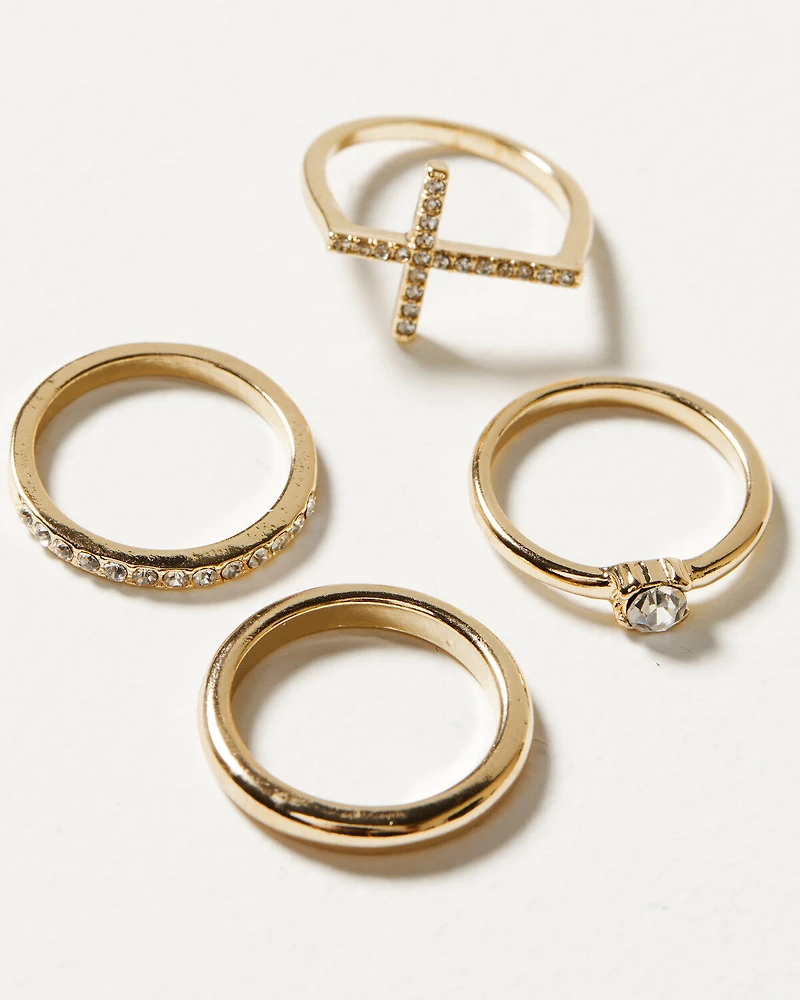 Shyanne Women's Cross Ring Set - 4 Piece