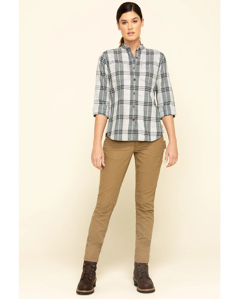Carhartt Women's Twilight Relaxed 3/4 Sleeve Plaid Shirt