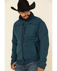 Powder River Outfitters Men's Teal Waffle Melange Knit Zip-Front Jacket