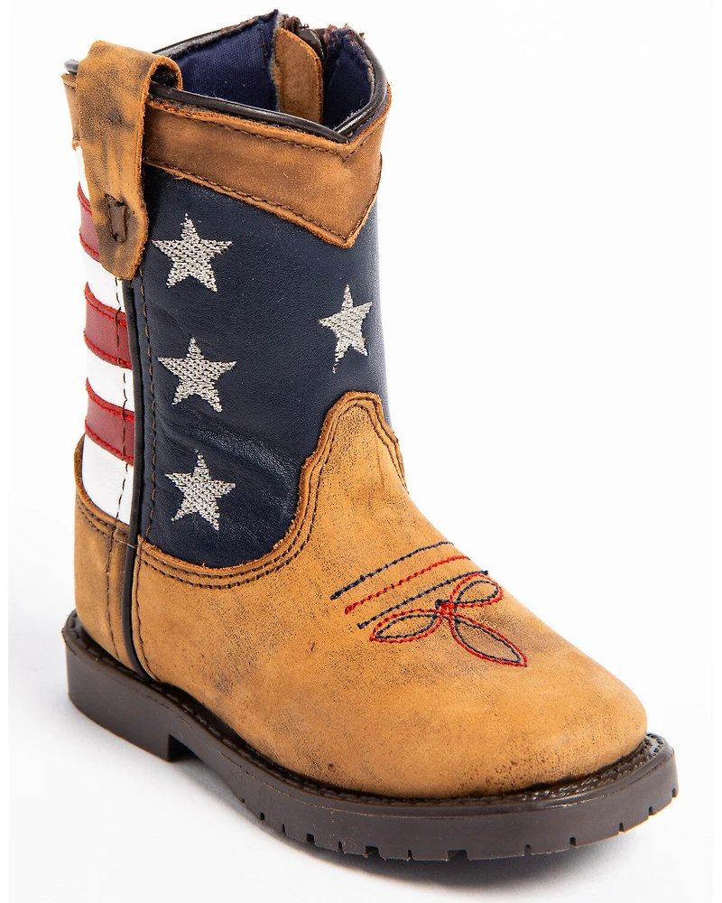 Cody James Toddler Boys' USA Flag Western Boots - Broad Square Toe
