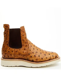 Horse Power Men's Saddle Ostrich Print Chelsea Boots - Square Toe