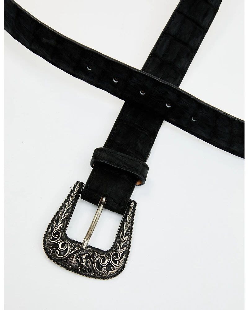 Cody James Men's Nubuck Suede Caiman Leather Belt