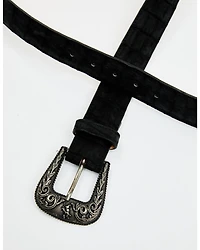Cody James Men's Nubuck Suede Caiman Leather Belt
