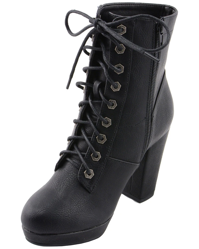 Milwaukee Leather Women's Lace Toe Platform Boots - Round
