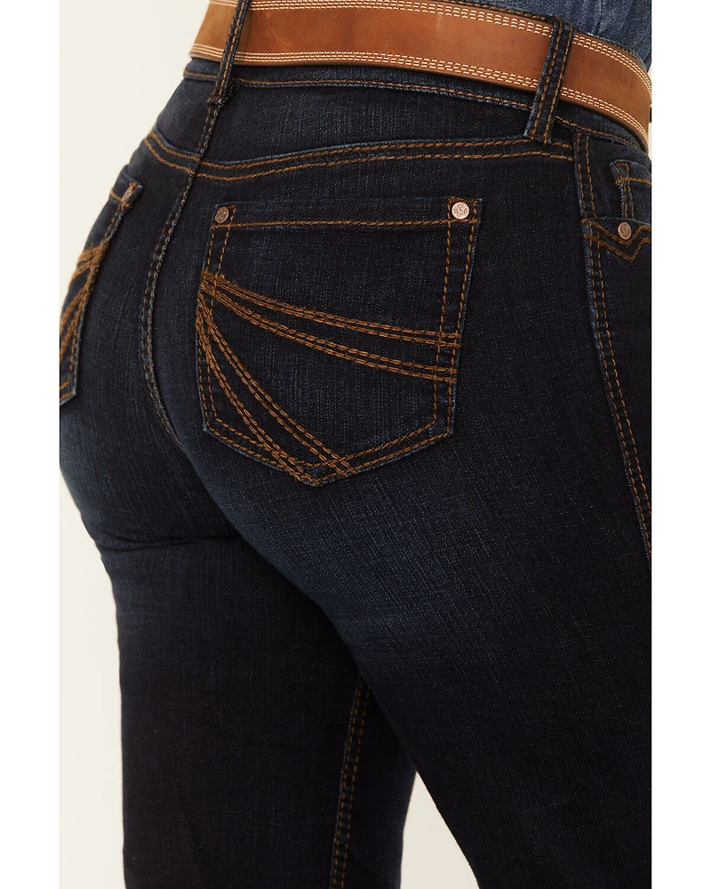 Shyanne Women's Tess Mid Rise Trouser Performance Stretch Denim Jeans
