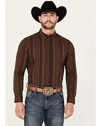 Cody James Men's Preston Striped Print Long Sleeve Button-Down Western Shirt