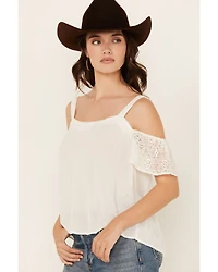 Jolt Women's Lace Cold Shoulder Tank