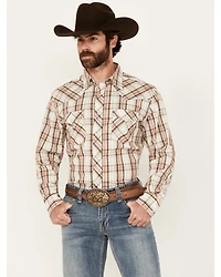 Wrangler 20X Men's Plaid Print Long Sleeve Snap Stretch Western Shirt
