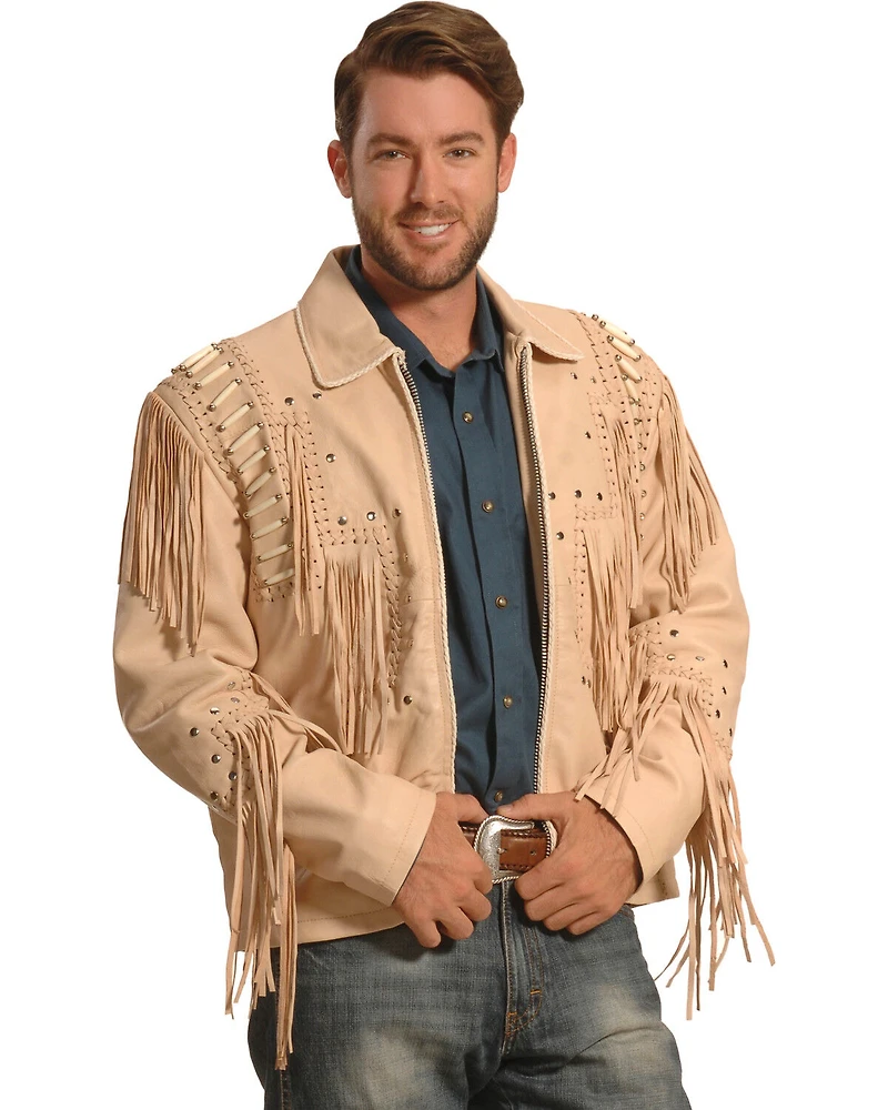 Liberty Wear Men's Fringed Leather Jacket - Big