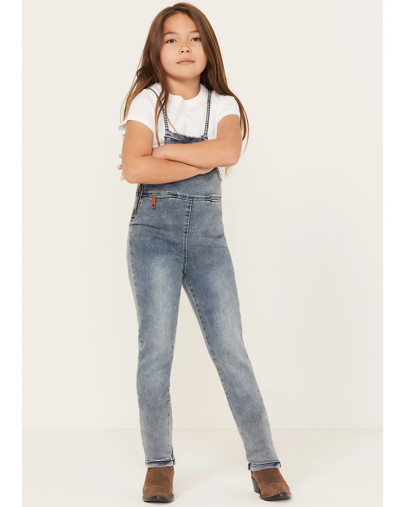 Hayden Girls' Medium Wash Denim Overalls