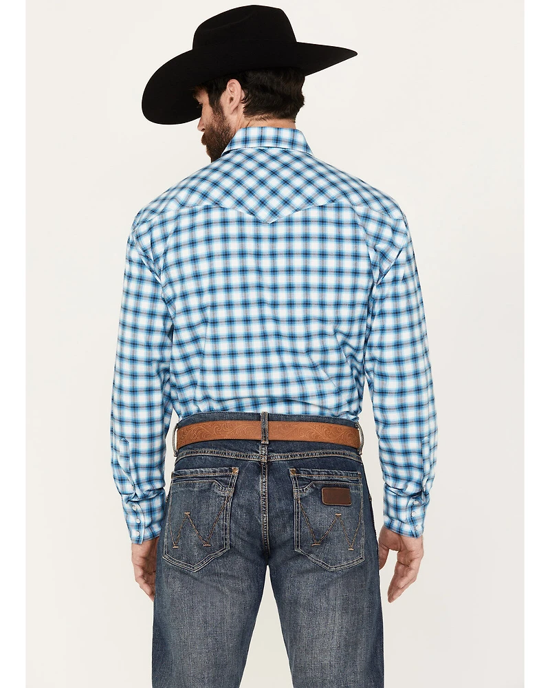Roper Men's Amarillo Plaid Print Long Sleeve Stretch Western Pearl Snap Shirt