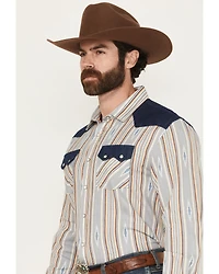 Panhandle Men's Southwestern Striped Long Sleeve Snap Western Shirt