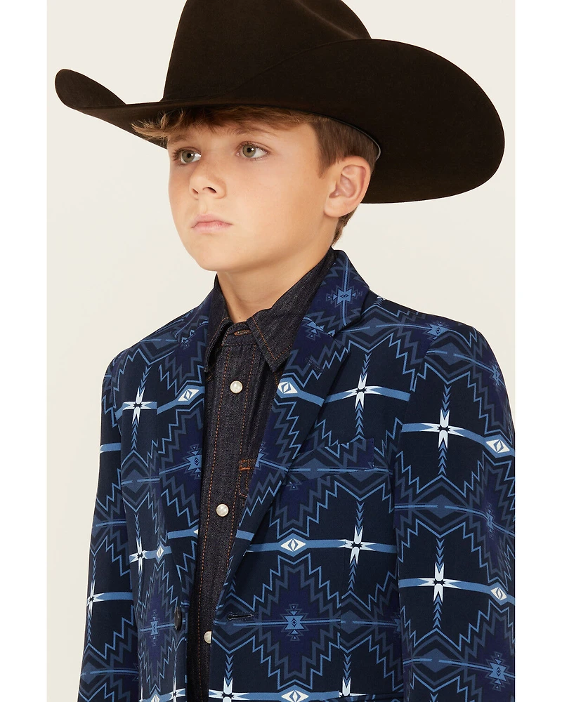Rock & Roll Denim Boys' Southwestern Print Blazer