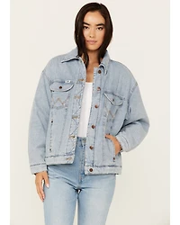 Wrangler Women's Medium Wash Denim Padded Trucker Jacket