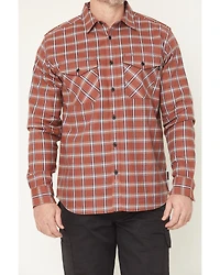 Hawx Men's FR Ponderosa Plaid Print Long Sleeve Button-Down Work Shirt