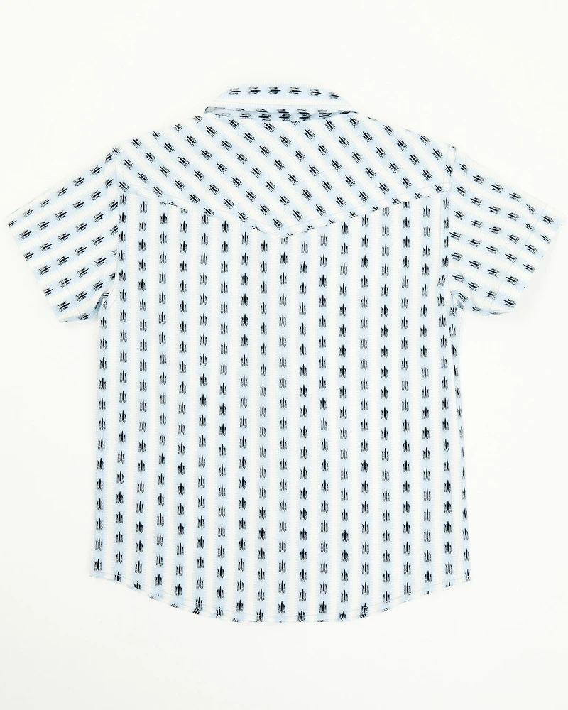 Cody James Toddler Boys' Outlaw Pass Striped Print Short Sleeve Snap Western Shirt