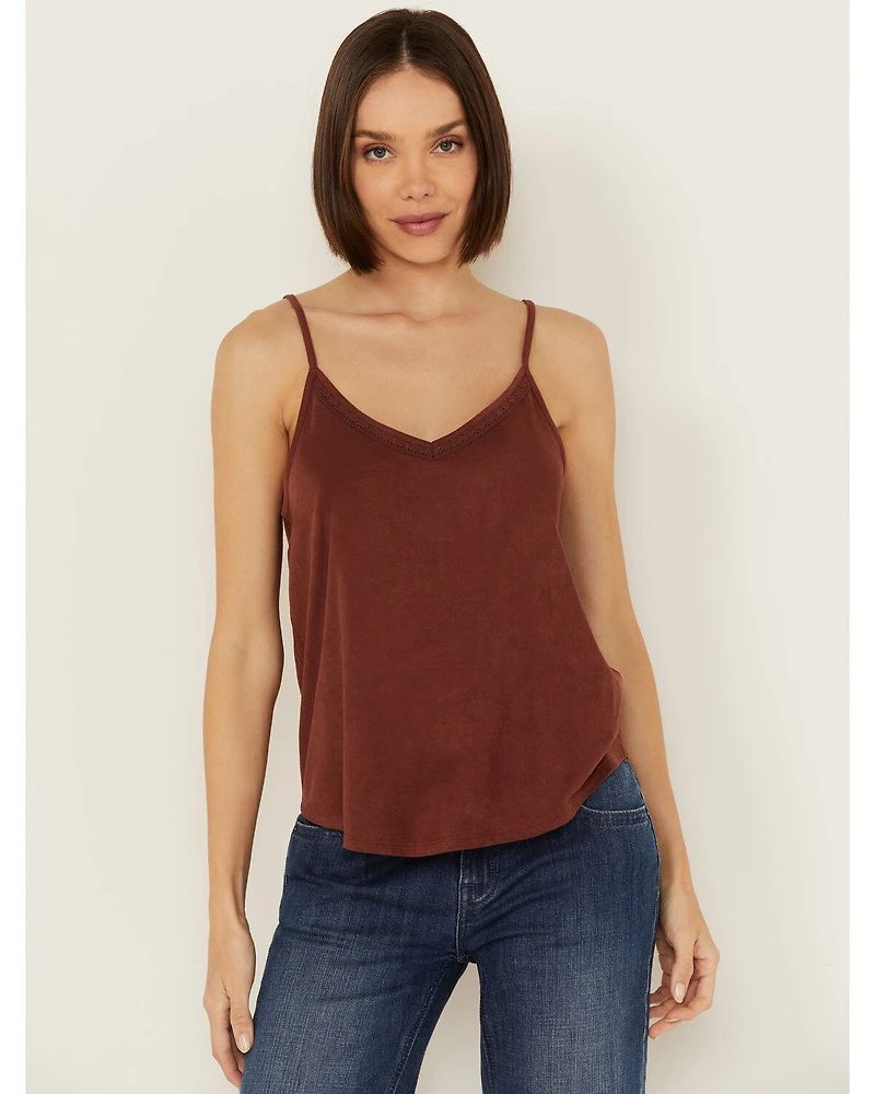 Shyanne Women's Crochet Trim Faux Suede Cami