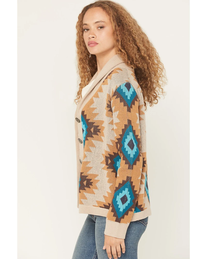 Cotton & Rye Women's Southwestern Button-Down Cardigan