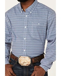 RANK 45® Men's Compete Geo Print Long Sleeve Button Down Western Shirt