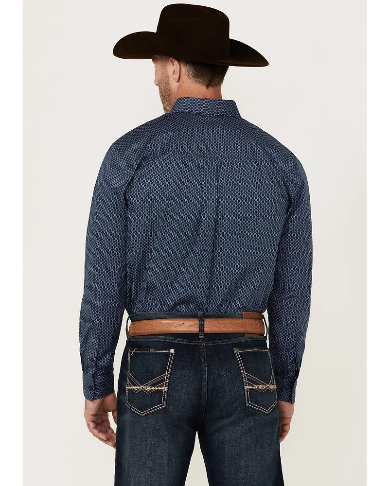 RANK 45® Men's Bandera Mini Geo Print Long Sleeve Button-Down Western Shirt