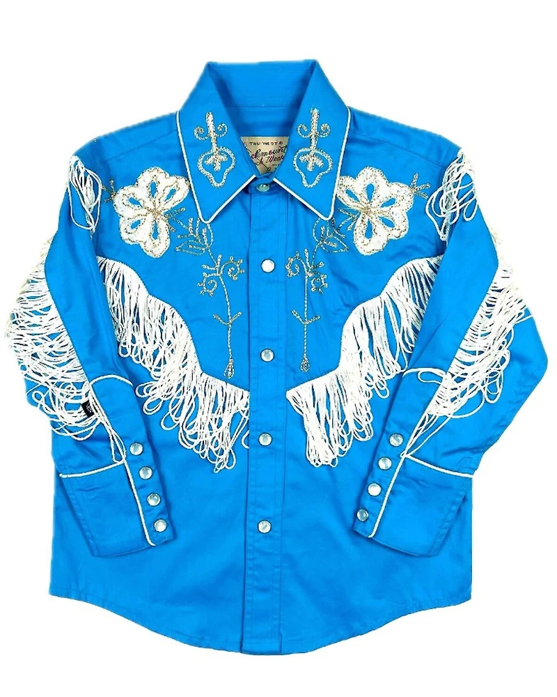 Rockmount Ranchwear Boys' Vintage Fringe Long Sleeve Pearl Snap Western Shirt