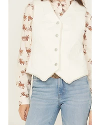 Shyanne Women's Sherpa Lined Button-Down Denim Vest