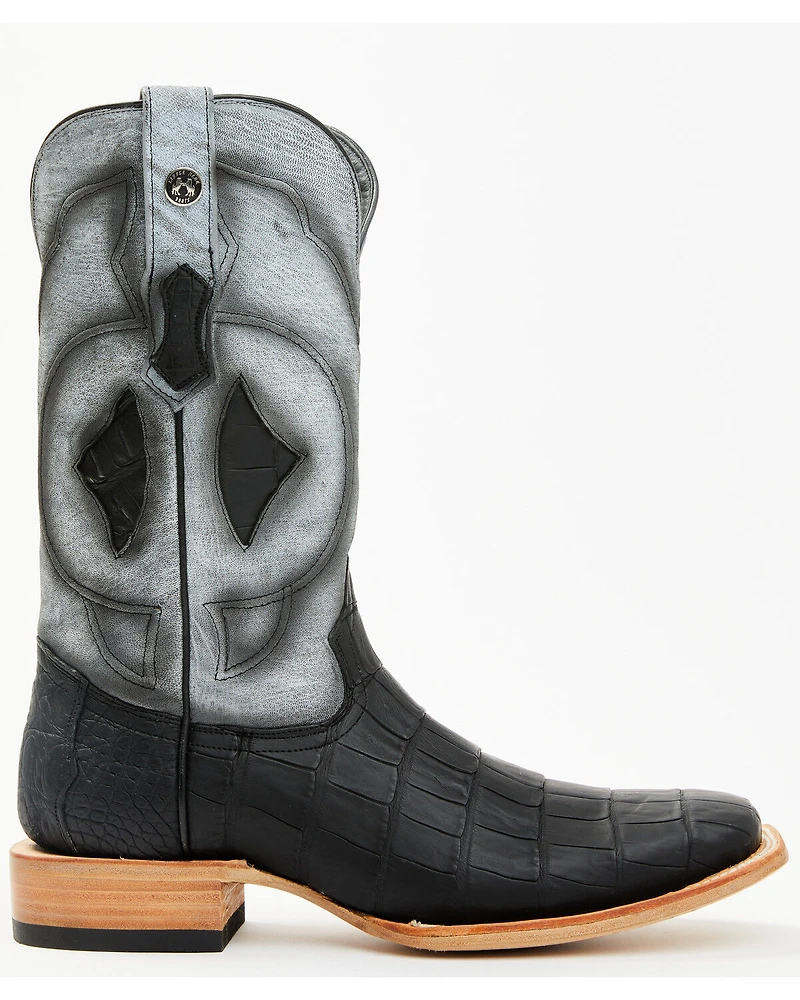 Tanner Mark Men's Exotic Caiman Belly Tall Western Boots - Broad Square Toe