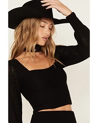Idyllwind Women's Dallas Smocked Lace Crop Top