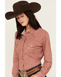 Rough Stock by Panhandle Women's Geo Print Long Sleeve Pearl Snap Stretch Western Shirt