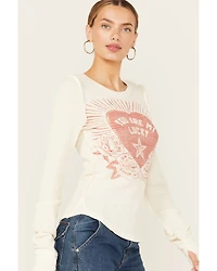 Free People Women's Lucky Locket Long Sleeve Graphic Tee