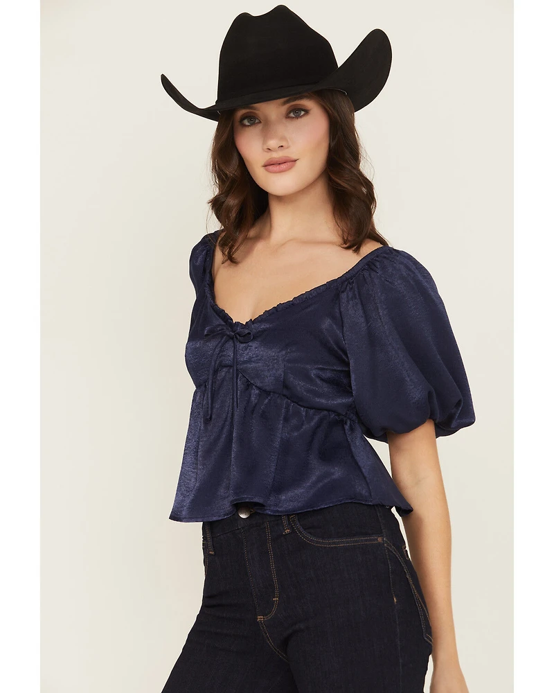 Shyanne Women's Solid Puff Sleeve Top