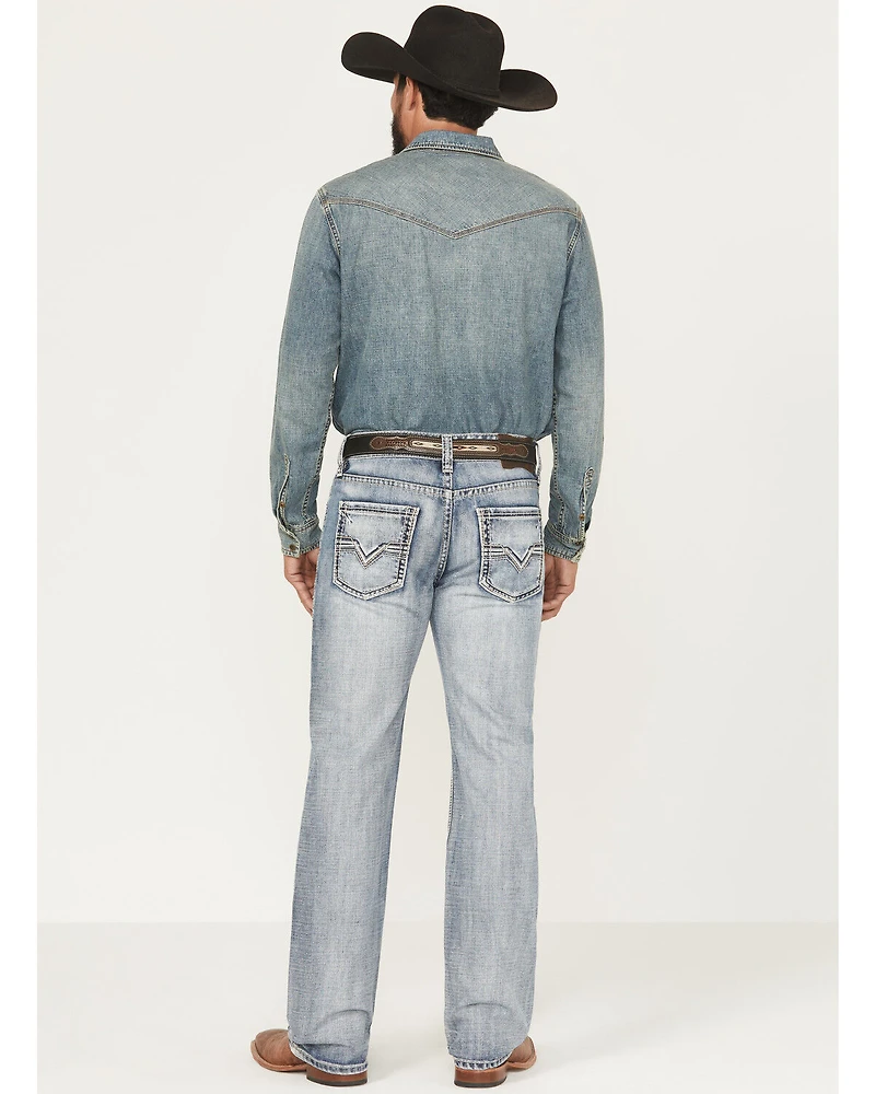Rock & Roll Denim Men's Light Wash Double Barrel Relaxed Straight Jeans