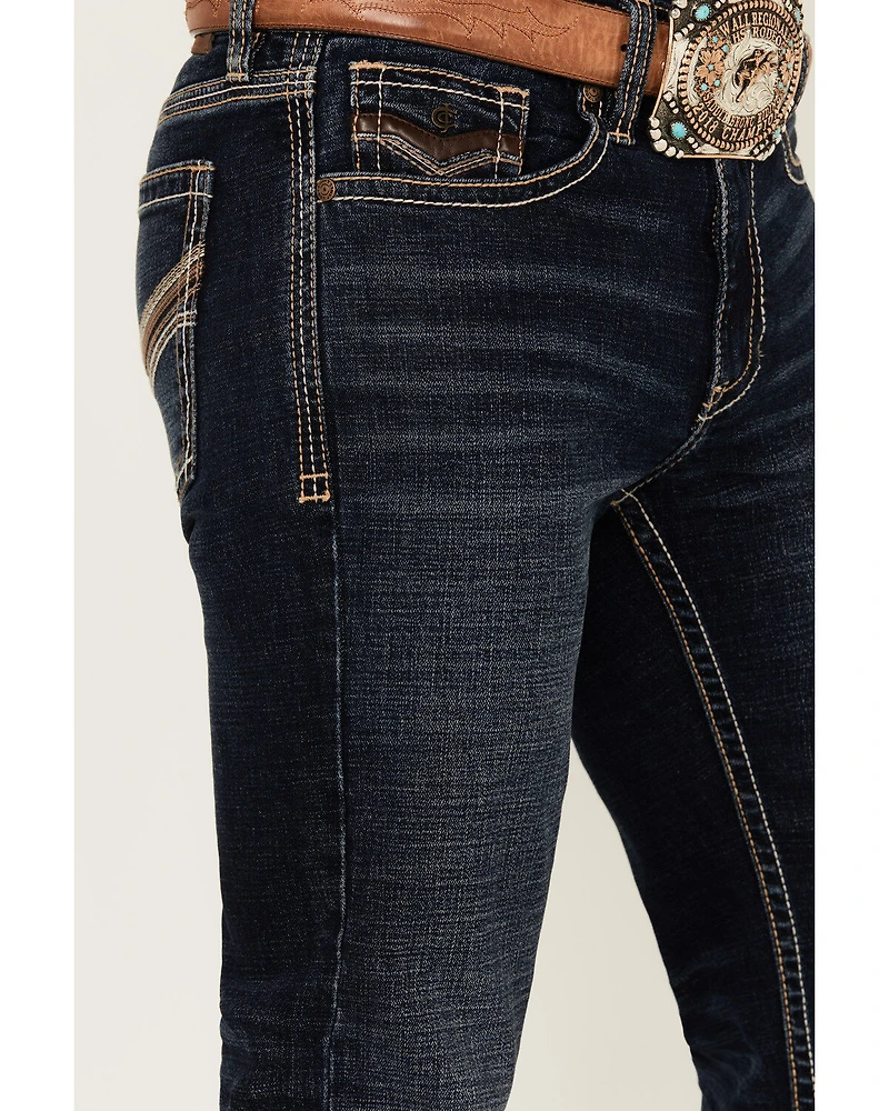 Cody James Men's Night Ranger Wash Wyatt Slim Bootcut Stretch Denim Jeans