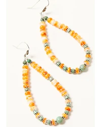 Paige Wallace Women's Spiny Oyster Long Loop Earrings