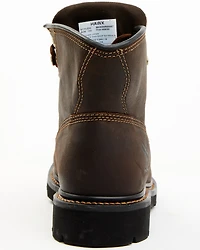 Hawx Men's 6" Oily Crazy Horse Lace-Up Soft Work Boots - Round Toe