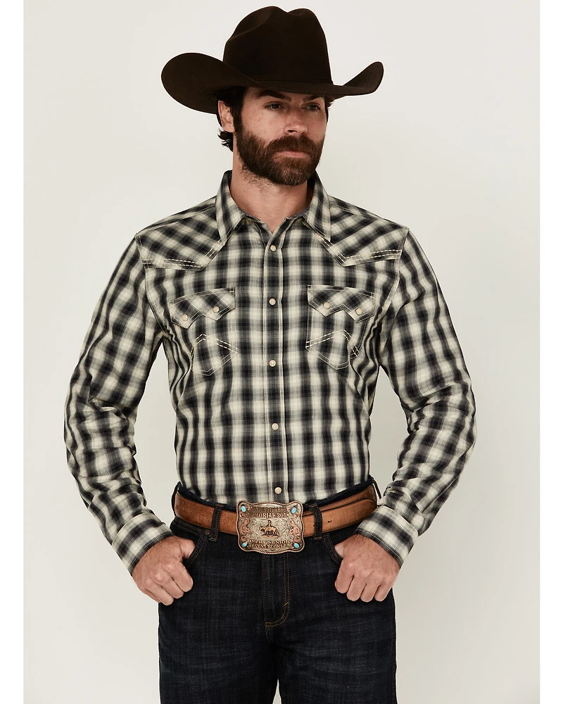 Cody James Men's Rey Plaid Print Long Sleeve Snap Western Shirt