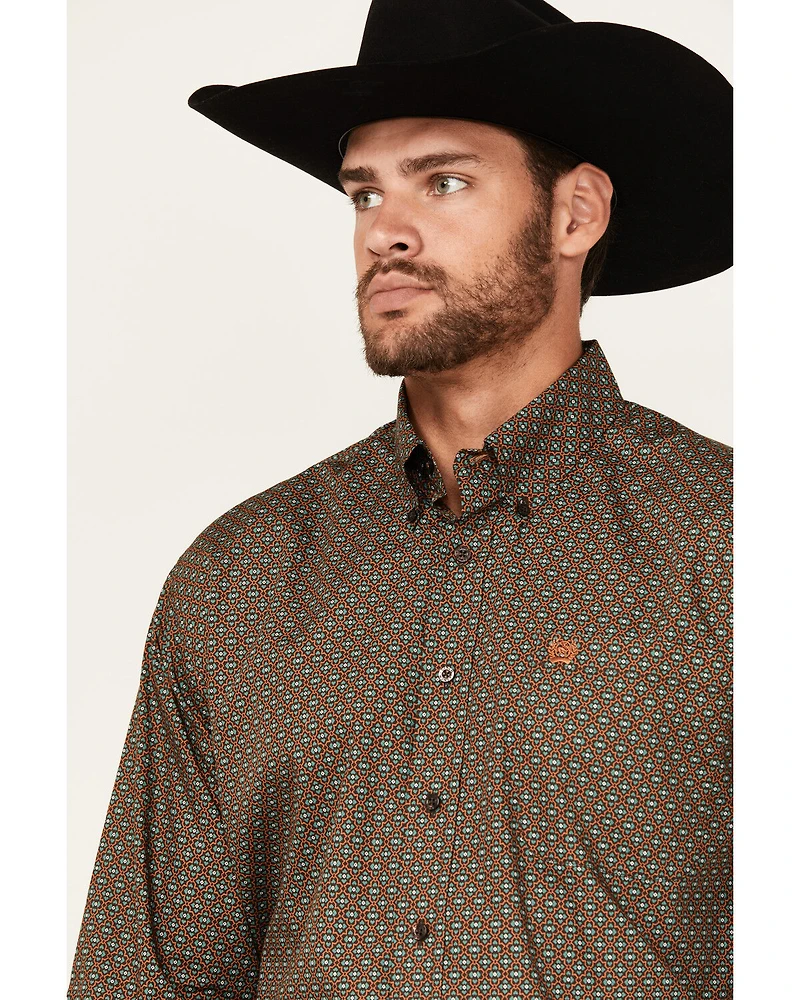 Cinch Men's Geo Print Long Sleeve Button-Down Western Shirt