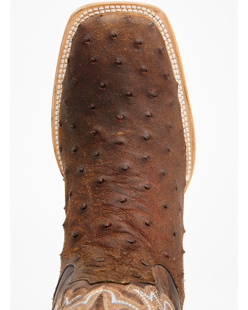 Tanner Mark Men's Exotic Full Quill Ostrich Western Boots - Broad Square Toe