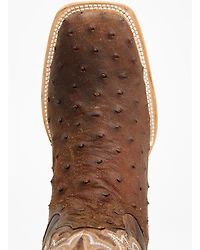 Tanner Mark Men's Exotic Full Quill Ostrich Western Boots - Broad Square Toe