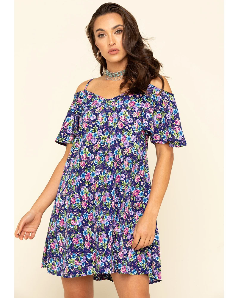 Red Label by Panhandle Women's Cold Shoulder Mini Dress