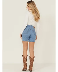 Levi's Women's 501® Original Medium Wash High Rise Mid Thigh Stretch Denim Shorts